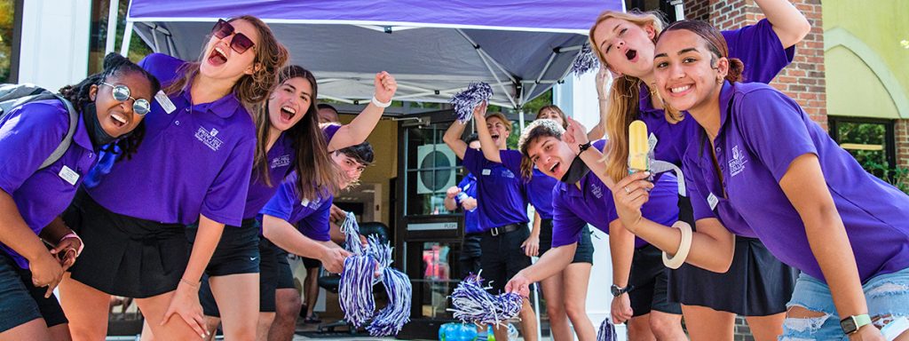 group of students at spring hill college event 